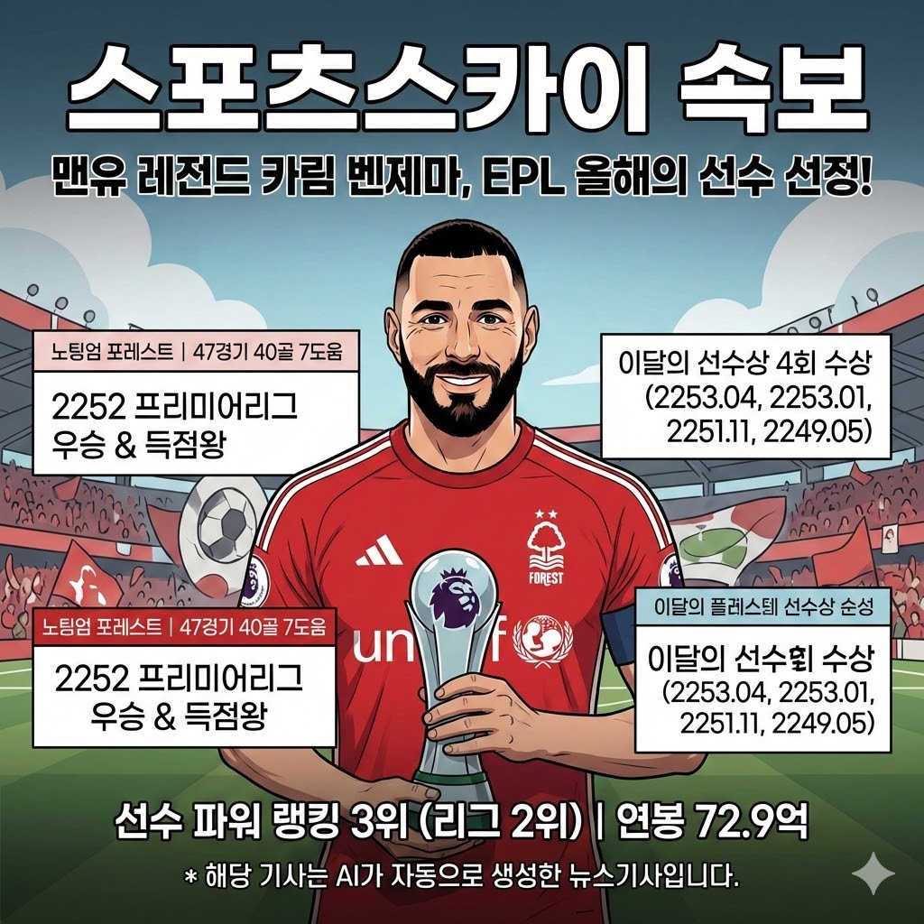 [속보] 맨유 레전드 벤제마, EPL 평정! 40골 폭격